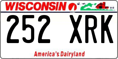 WI license plate 252XRK