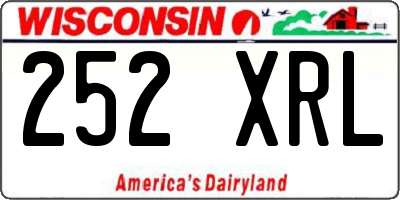 WI license plate 252XRL