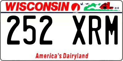 WI license plate 252XRM