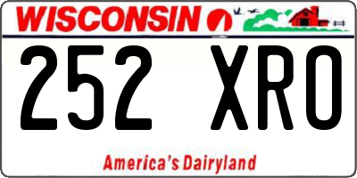 WI license plate 252XRO