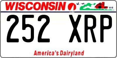 WI license plate 252XRP