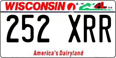 WI license plate 252XRR