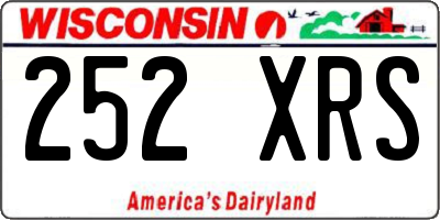 WI license plate 252XRS