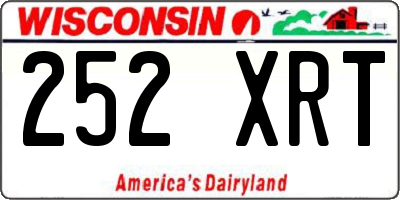 WI license plate 252XRT