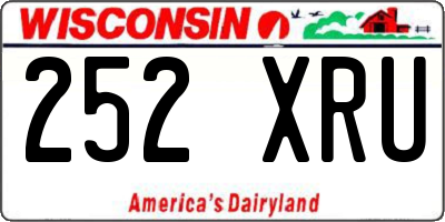 WI license plate 252XRU
