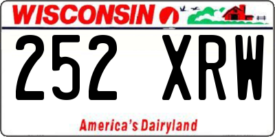 WI license plate 252XRW