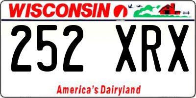 WI license plate 252XRX