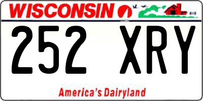 WI license plate 252XRY