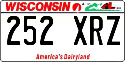 WI license plate 252XRZ