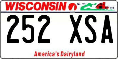 WI license plate 252XSA