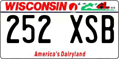 WI license plate 252XSB