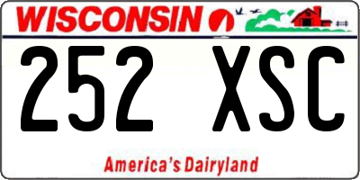 WI license plate 252XSC