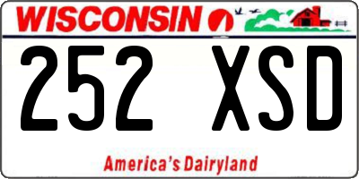 WI license plate 252XSD