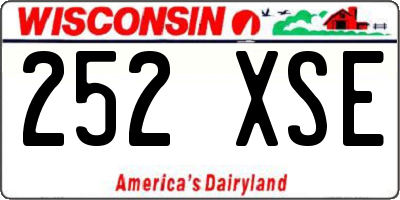 WI license plate 252XSE