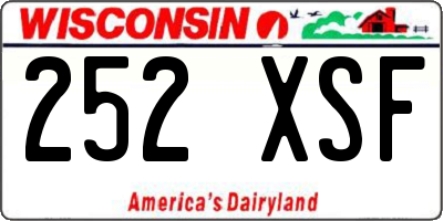 WI license plate 252XSF