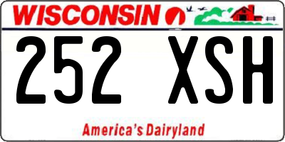 WI license plate 252XSH