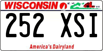 WI license plate 252XSI