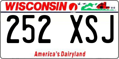 WI license plate 252XSJ