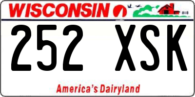 WI license plate 252XSK
