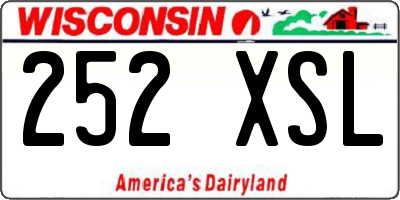 WI license plate 252XSL