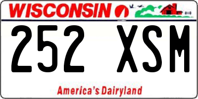 WI license plate 252XSM