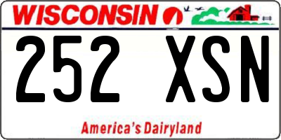 WI license plate 252XSN