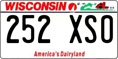 WI license plate 252XSO