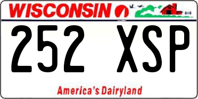 WI license plate 252XSP