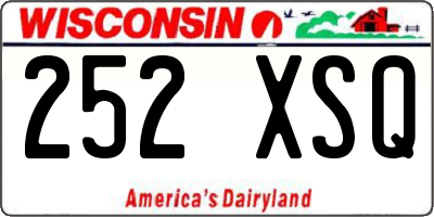WI license plate 252XSQ