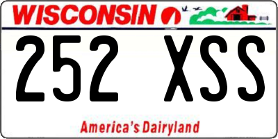 WI license plate 252XSS