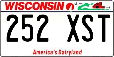 WI license plate 252XST