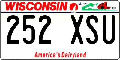 WI license plate 252XSU