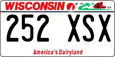 WI license plate 252XSX