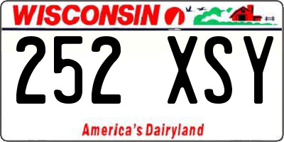 WI license plate 252XSY