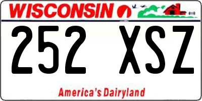 WI license plate 252XSZ