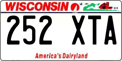 WI license plate 252XTA