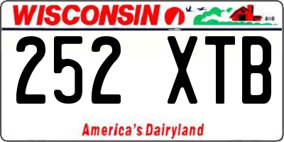 WI license plate 252XTB
