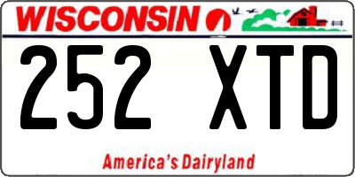 WI license plate 252XTD