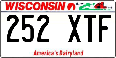 WI license plate 252XTF