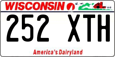 WI license plate 252XTH