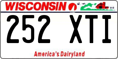 WI license plate 252XTI