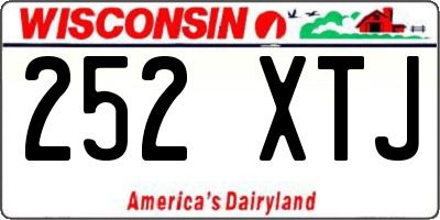 WI license plate 252XTJ