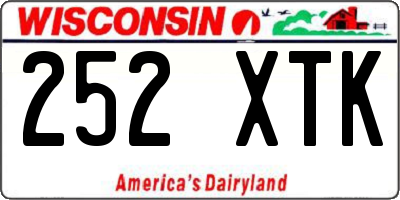 WI license plate 252XTK