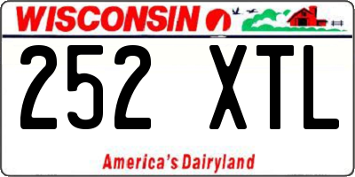 WI license plate 252XTL