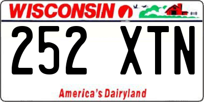 WI license plate 252XTN