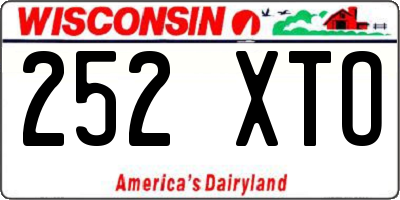 WI license plate 252XTO