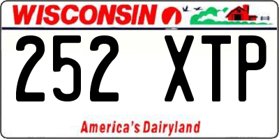 WI license plate 252XTP