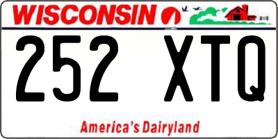 WI license plate 252XTQ