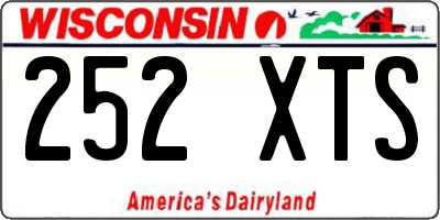 WI license plate 252XTS