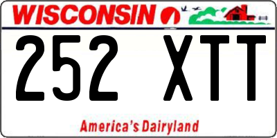 WI license plate 252XTT